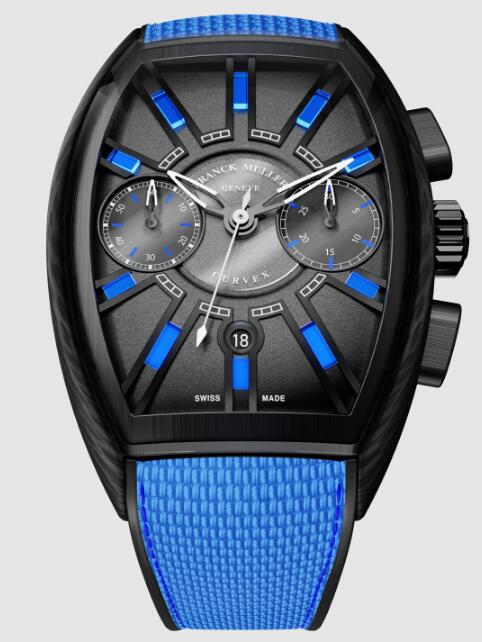 Best Franck Muller Curvex CX Flash Chronograph Replica Watch CX 36 CC DT FLASH CARBONE TTNRBR blue